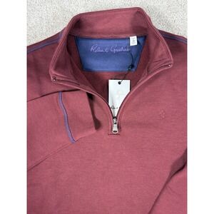 Robert Graham Fulham Quarter Zip Pullover Mens M Velvet Maroon DF5653-688 NEW